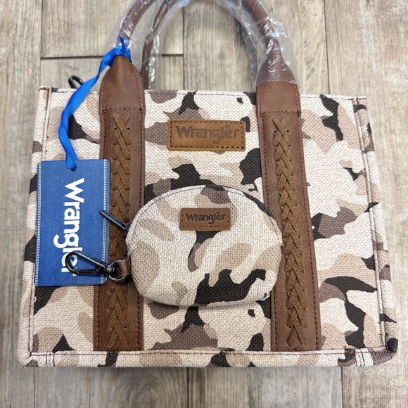 Wrangler Camo Print Tote/Crossbody -Brown With Matching Wallet - Picture 10 of 10